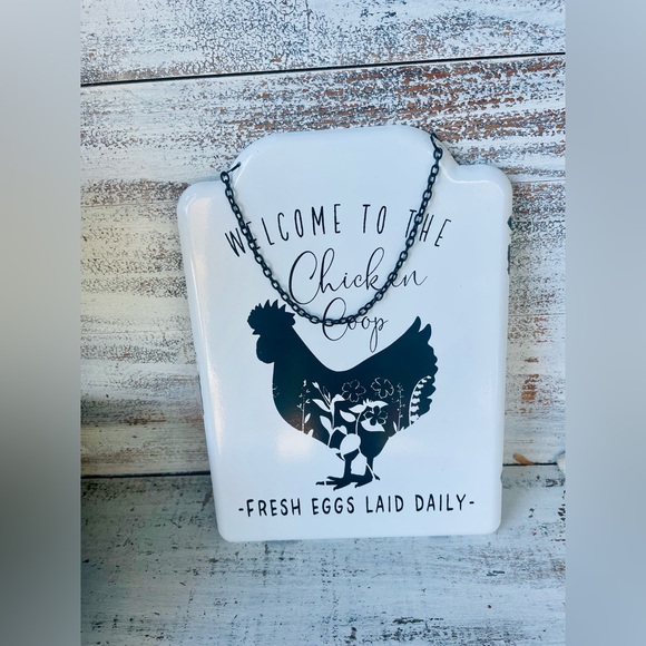 *Welcome to the Chicken Coop Metal Hanging Sign - Picture 6 of 12
